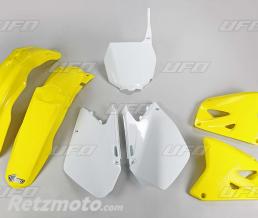 Kit plastique UFO couleur origine jaune/blanc Suzuki RM125/250