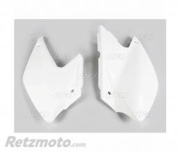 Plaques lat�rales UFO blanc Kawasaki KLX450R