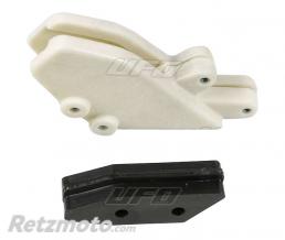 Kit guide cha�ne + patin de bras oscillant UFO translucide/noir Kawasaki KX125/250