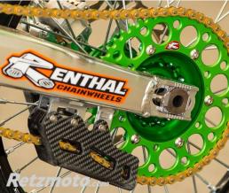 Couronne RENTHAL Ultralight 50 dents alu anti-boue pas 520 type 112U anodis� vert Kawasaki