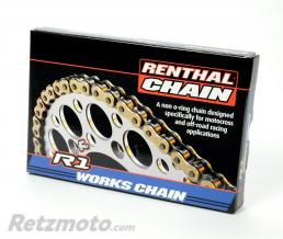 Cha�ne de transmission RENTHAL 428 R1 Works 134 maillons or/noir - type clip