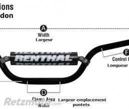 Guidon �22,2mm avec barre RENTHAL Classic Replica Jimmy Button titane/mousse noire