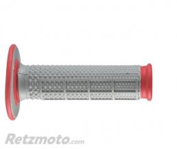 Rev�tements RENTHAL MX Taper picots/semi-gauffr� gris/rouge