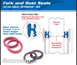 Joint spys de fourche + caches poussi�res 43X55X10.5 ALL BALLS Honda CR125R