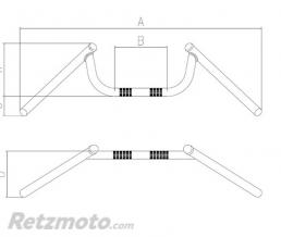 Guidon condor en acier chrom� 22mm