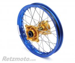 Roue arri�re compl�te HAAN WHEELS 18x2,15x36T jante bleu/moyeu or Kawasaki KX250/450F (pour tranformation Enduro)