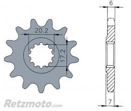 TECNIUM Pignon standard B1 12 dents chaine 420 moteurs AM6