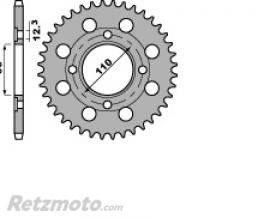 Couronne PBR 38 dents acier type 849 pas 530 Yamaha RD250DXD