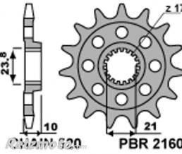 Pignon PBR 13 dents acier standard pas 520 type 2160 Suzuki RMZ450