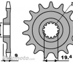 Pignon PBR 13 dents acier standard pas 520 type 2259 Suzuki RMZ250