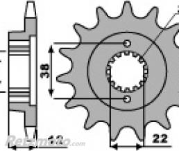 Pignon 15 dents PBR cha�ne 520 DUCATI 750 PASO 2S