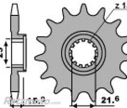 Pignon 14 dents PBR 525 Kawasaki ZX6R
