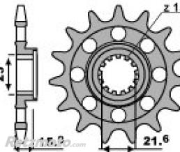 Pignon 15 dents PBR Cha�ne 520 Kawasaki ZX6R