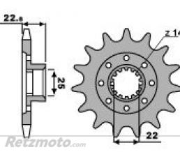 Pignon PBR 16 dents acier type 2252 MV Agusta F3