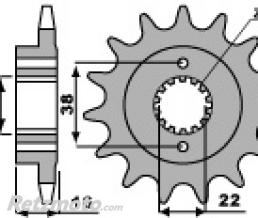 Pignon PBR 15 dents acier type 2075 pas 520 Ducati