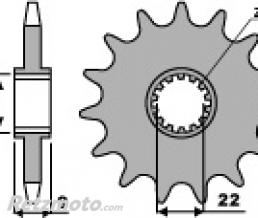 Pignon PBR 14 dents acier type 2097 pas 520