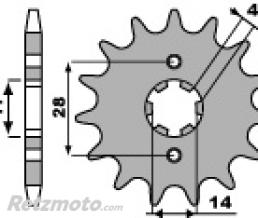 Pignon PBR 13 dents acier type 2118 pas 428