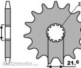 Pignon PBR 15 dents acier standard pas 530 type 566 Cagiva