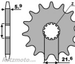 Pignon PBR 15 dents acier anti-bruit pas 520 type 565