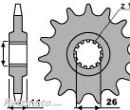 Pignon PBR 16 dents acier anti-bruit pas 525 type 2091
