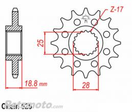 Kit cha�ne BMW F700GS DID 525VX3 17/42 (couronne standard) 