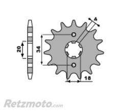 Kit cha�ne Daelim 125 Roadwin '08 DID 428 type HD 14/42 (couronne standard) 