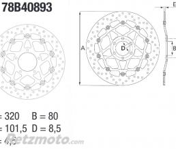 Disque de frein BREMBO Oro flottant