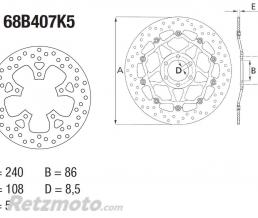 Disque de frein BREMBO Oro fixe