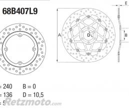 Disque de frein BREMBO Oro fixe