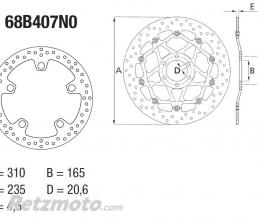 Disque de frein BREMBO Oro fixe