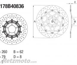 Disque de frein BREMBO Oro flottant