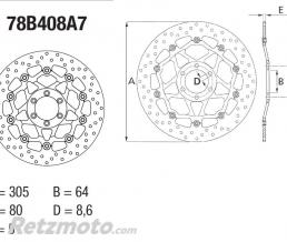 Disque de frein BREMBO Oro flottant