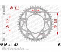 Couronne AFAM 43 dents acier pas 525 type 12816 Yamaha YZF-R1