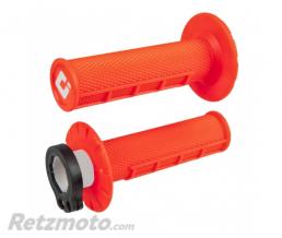 Rev�tements ODI MX V2 Lock-On semi-gauffr� orange fluo