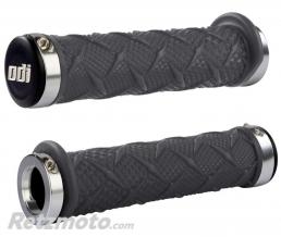 Rev�tements lock-on ODI X-treme Quad 130 mm bicolores graphite/argent �22,2 mm