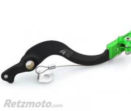 p�dale de frein ART Factory aluminium anodis� noir/embout vert Kawasaki