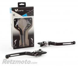 V-PARTS Leviers V-PARTS standard 175mm taill� masse noir/visserie alu avec adaptateurs par paire Yamaha