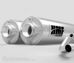 Silencieux HMF Titan QS Series double inox bross�/casquette Billet Can Am Maverick X3 - Non homologu� pour la route