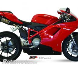 Silencieux double MIVV Suono inox/casquette carbone Ducati 848/1098/1198