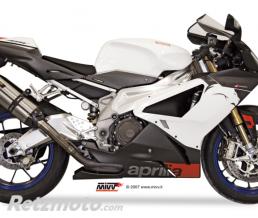Silencieux double MIVV Suono inox/casquette carbone Aprilia RSV1000/Tuono