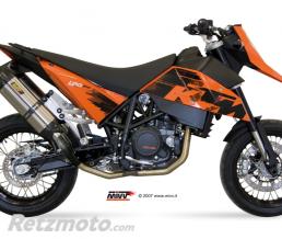 Silencieux double MIVV Suono inox/casquette carbone KTM 690 SM/SMC/SMR