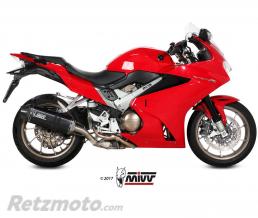 Silencieux MIVV Speed Edge inox noir / casquette carbone Honda VFR 800F