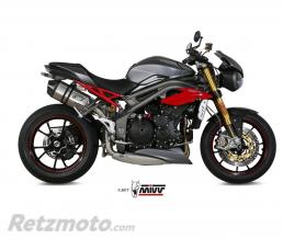 Silencieux MIVV Speed Edge double inox/casquette carbone Triumph Street Triple 1050