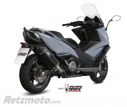 Silencieux MIVV Speed Edge inox acier noir/casquette carbone Kymco AK-550