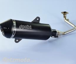 Ligne compl�te POLINI Maxi-Scooter inox/silencieux alu noir/casquette alu SYM Cruisym 125