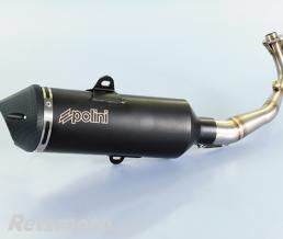 Ligne compl�te POLINI Maxi-Scooter inox/silencieux alu/casquette alu